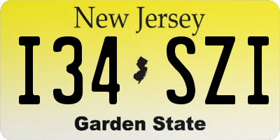 NJ license plate I34SZI