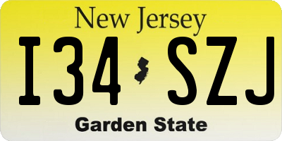 NJ license plate I34SZJ