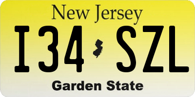 NJ license plate I34SZL