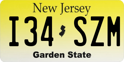 NJ license plate I34SZM
