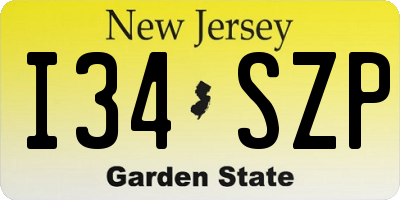 NJ license plate I34SZP