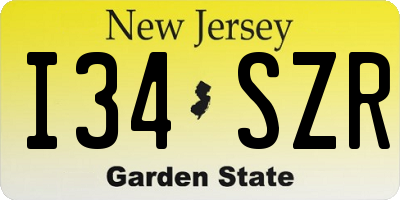 NJ license plate I34SZR