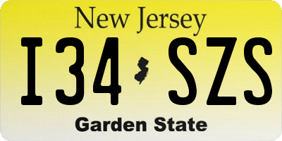NJ license plate I34SZS