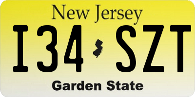NJ license plate I34SZT