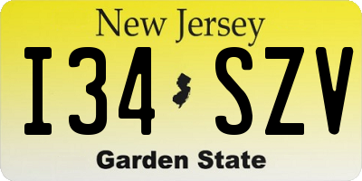 NJ license plate I34SZV