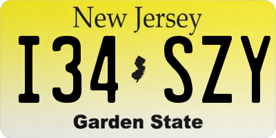 NJ license plate I34SZY