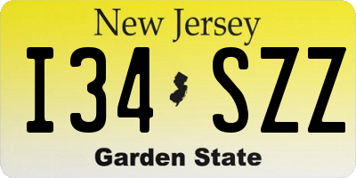 NJ license plate I34SZZ