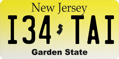 NJ license plate I34TAI