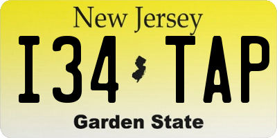 NJ license plate I34TAP