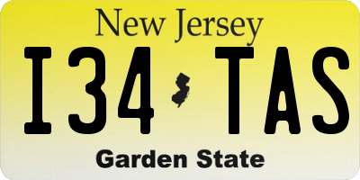 NJ license plate I34TAS