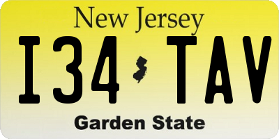 NJ license plate I34TAV