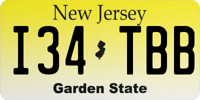 NJ license plate I34TBB