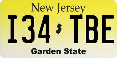 NJ license plate I34TBE