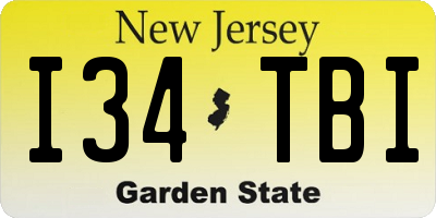 NJ license plate I34TBI