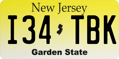 NJ license plate I34TBK