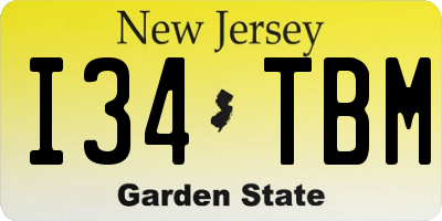 NJ license plate I34TBM