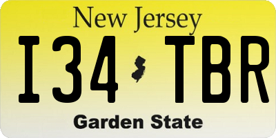 NJ license plate I34TBR