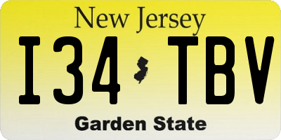 NJ license plate I34TBV
