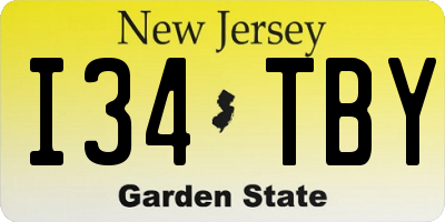 NJ license plate I34TBY