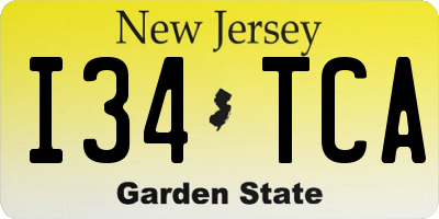 NJ license plate I34TCA