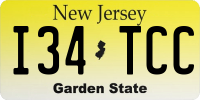 NJ license plate I34TCC