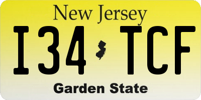 NJ license plate I34TCF