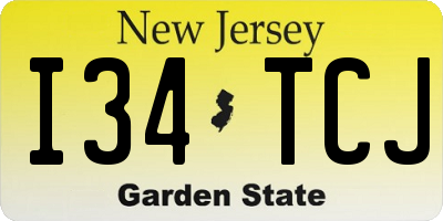 NJ license plate I34TCJ