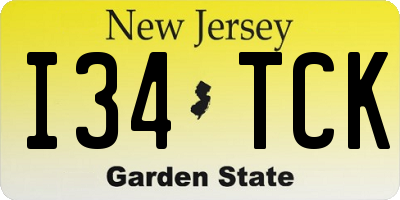 NJ license plate I34TCK