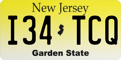 NJ license plate I34TCQ