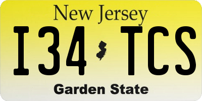 NJ license plate I34TCS