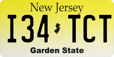 NJ license plate I34TCT