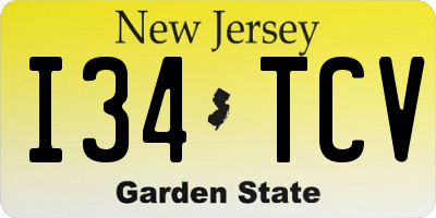 NJ license plate I34TCV