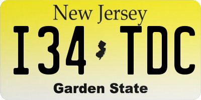 NJ license plate I34TDC
