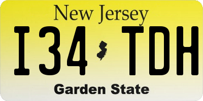 NJ license plate I34TDH