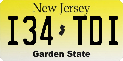 NJ license plate I34TDI