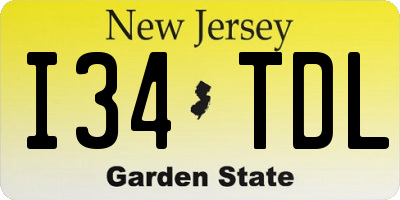 NJ license plate I34TDL