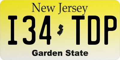 NJ license plate I34TDP