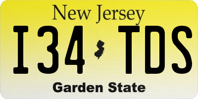 NJ license plate I34TDS