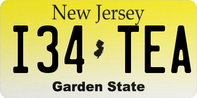 NJ license plate I34TEA