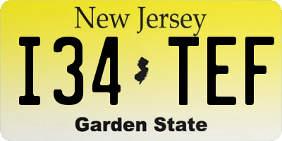 NJ license plate I34TEF