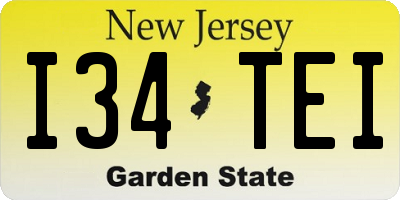 NJ license plate I34TEI