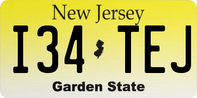 NJ license plate I34TEJ