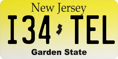 NJ license plate I34TEL