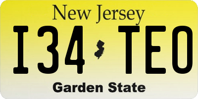NJ license plate I34TEO