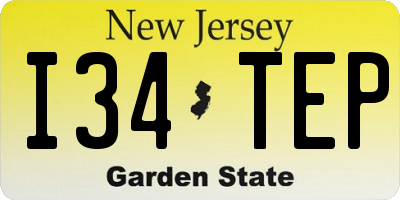 NJ license plate I34TEP