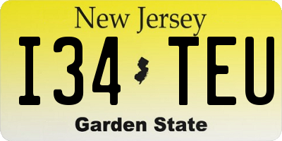 NJ license plate I34TEU