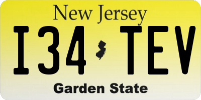 NJ license plate I34TEV