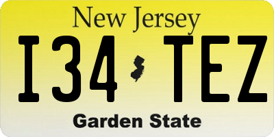NJ license plate I34TEZ