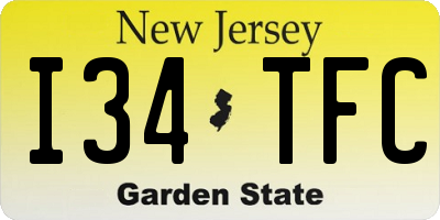 NJ license plate I34TFC