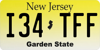 NJ license plate I34TFF